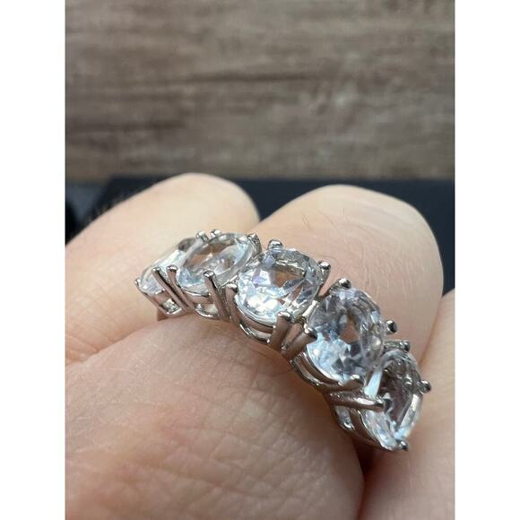 NEW Goshenite 5 stone Sterling silver ring size 8 - Picture 8 of 15